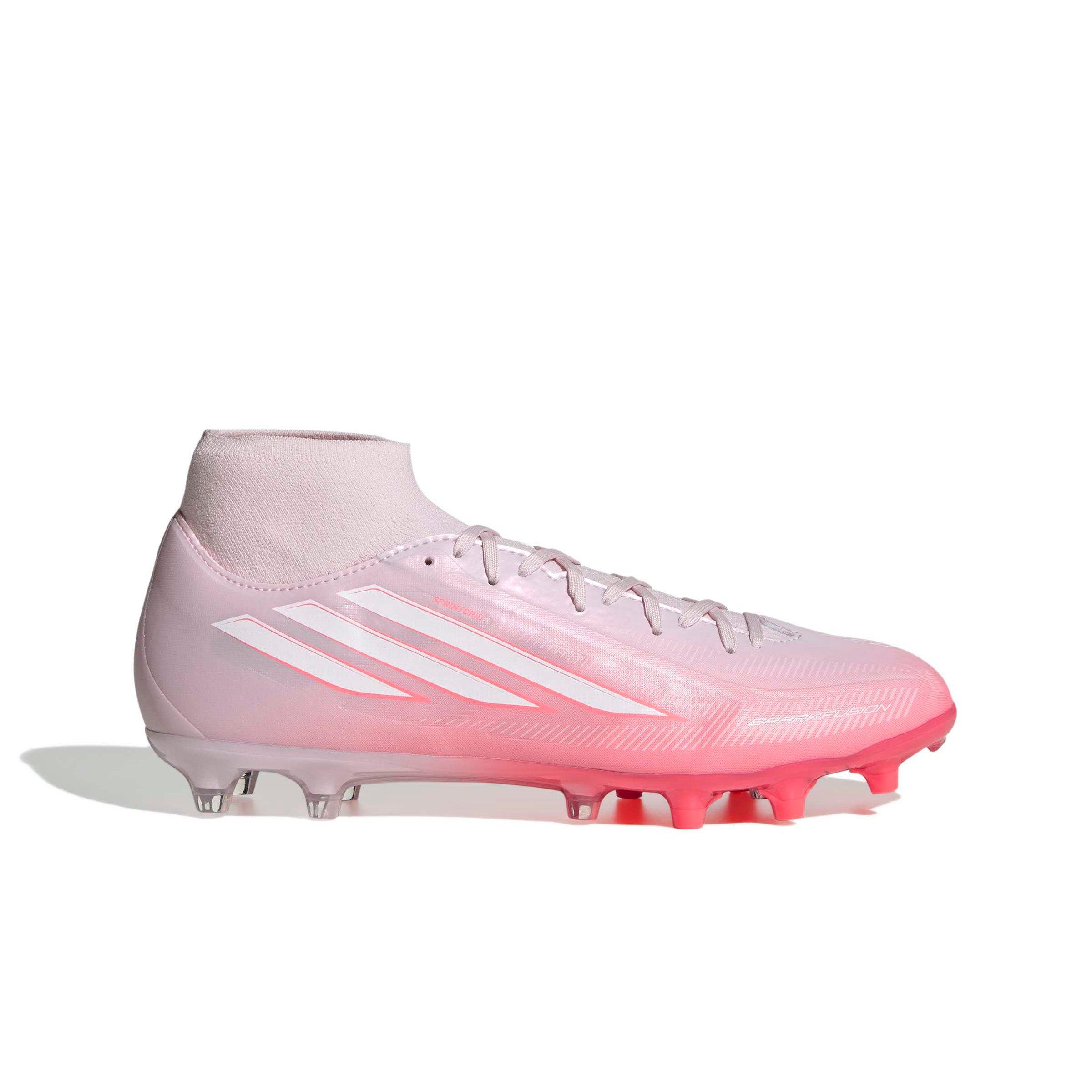 adidas F50 Sparkfusion League FG/AG "Solar Turbo/White/Distilled Pink" Women's Soccer Cleat - WHITE/PINK
